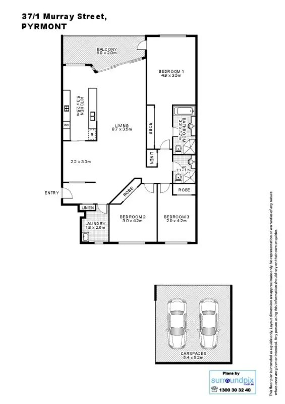 Floorplan of Homely apartment listing, 37/1 Murray Street, Pyrmont NSW 2009