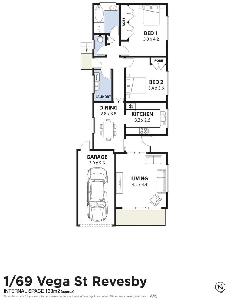 Floorplan of Homely villa listing, 1/69 Vega Street, Revesby NSW 2212