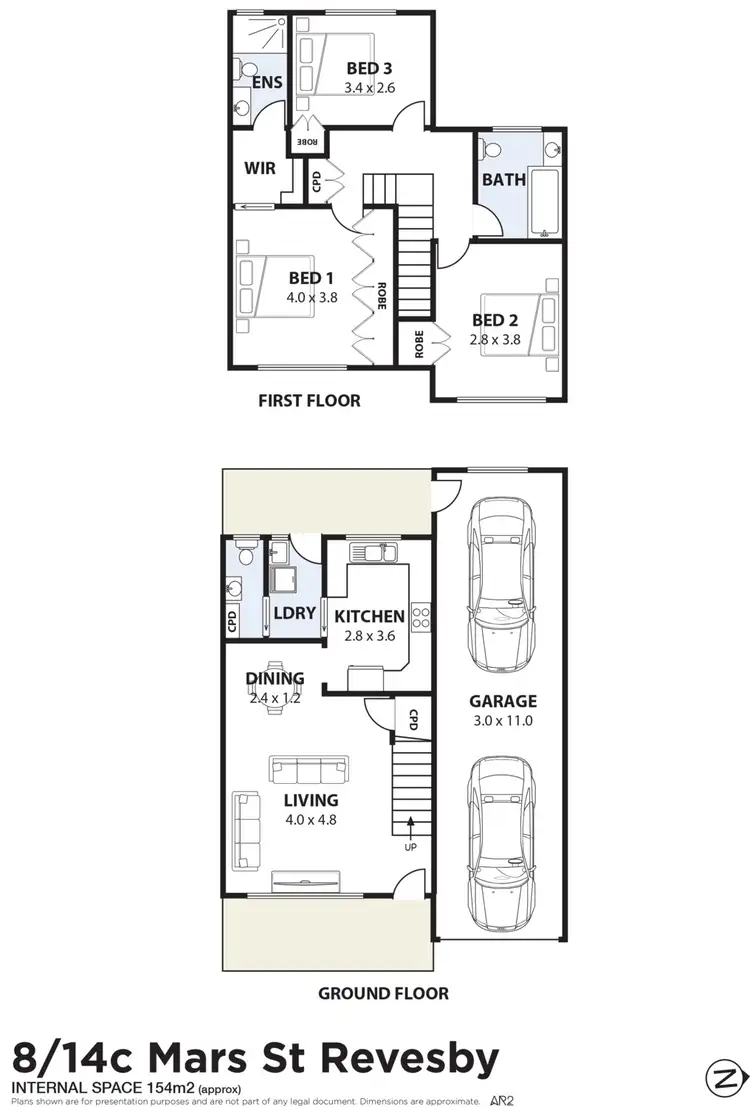 Floorplan of Homely townhouse listing, 8/14C Mars Street, Revesby NSW 2212