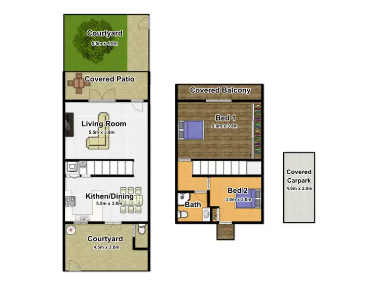 Floorplan of Homely townhouse listing, 5/20 Corkill Street, Freshwater QLD 4870