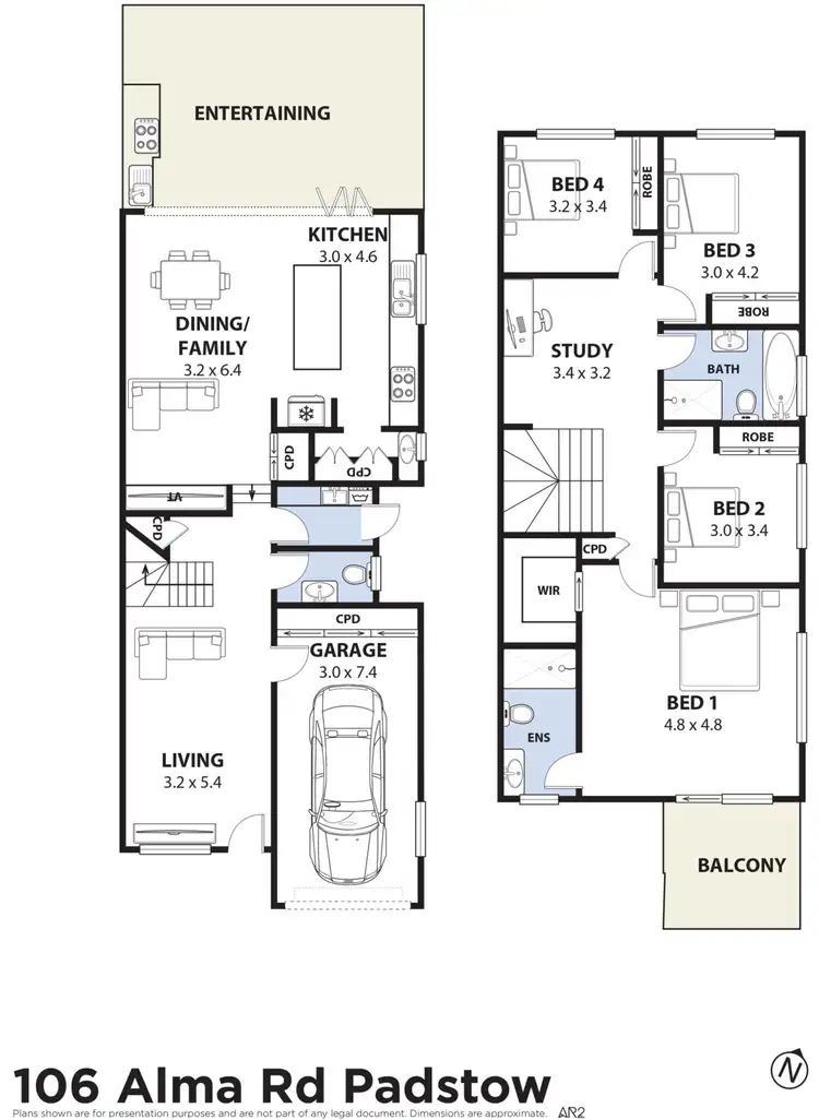 Floorplan of Homely semi-detached listing, 106 Alma Road, Padstow NSW 2211