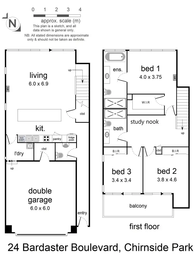 Floorplan of Homely townhouse listing, 24 Bardaster Boulevard, Chirnside Park VIC 3116