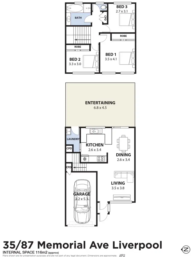 Floorplan of Homely townhouse listing, 35/87 Memorial Avenue, Liverpool NSW 2170