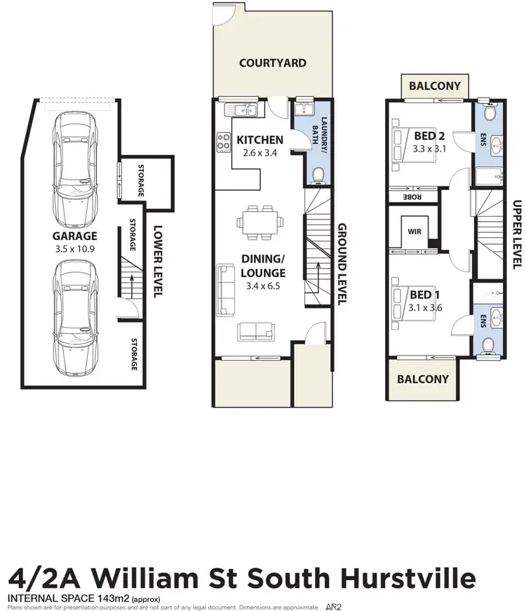 Floorplan of Homely townhouse listing, 4/2A William Street, South Hurstville NSW 2221