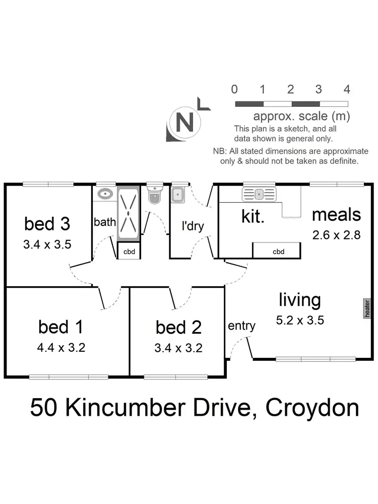 Floorplan of Homely house listing, 50 Kincumber Drive, Croydon VIC 3136