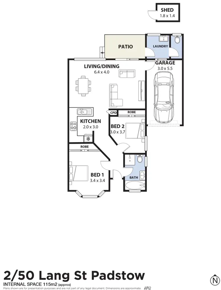 Floorplan of Homely villa listing, 2/50 Lang Street, Padstow NSW 2211