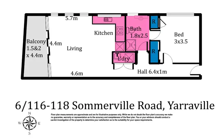 Floorplan of Homely apartment listing, 6/116 Somerville Road, Yarraville VIC 3013