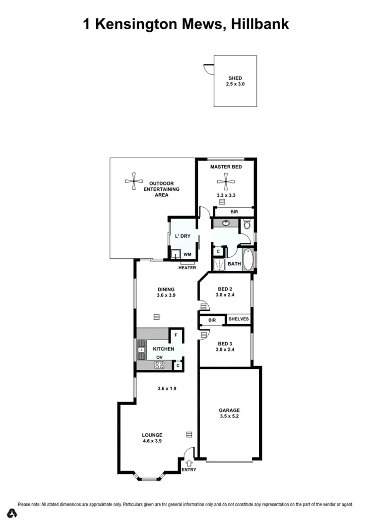 Floorplan of Homely house listing, 1 Kensington Mews, Hillbank SA 5112