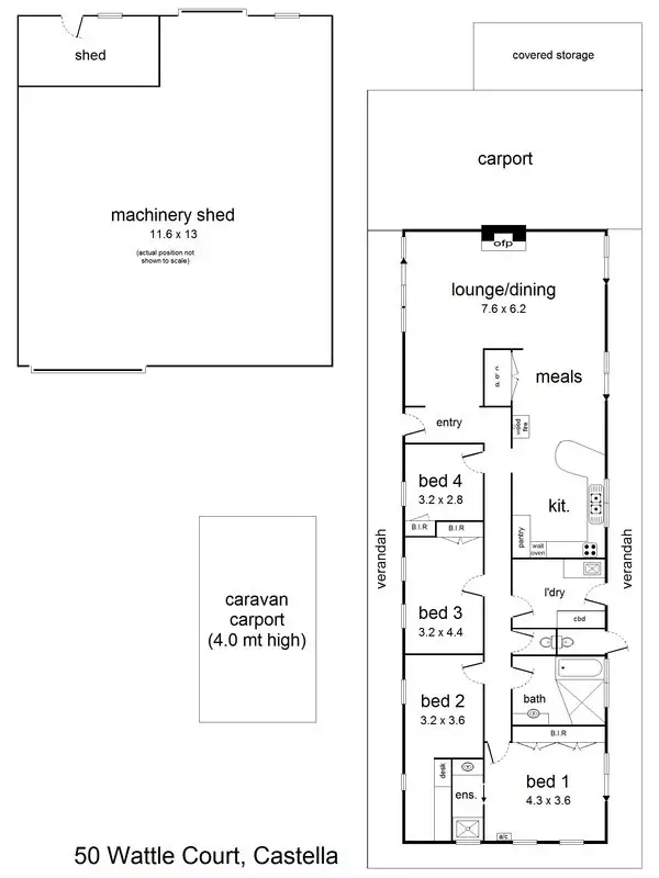 Floorplan of Homely rural property listing, 50 Wattle Court, Castella VIC 3777