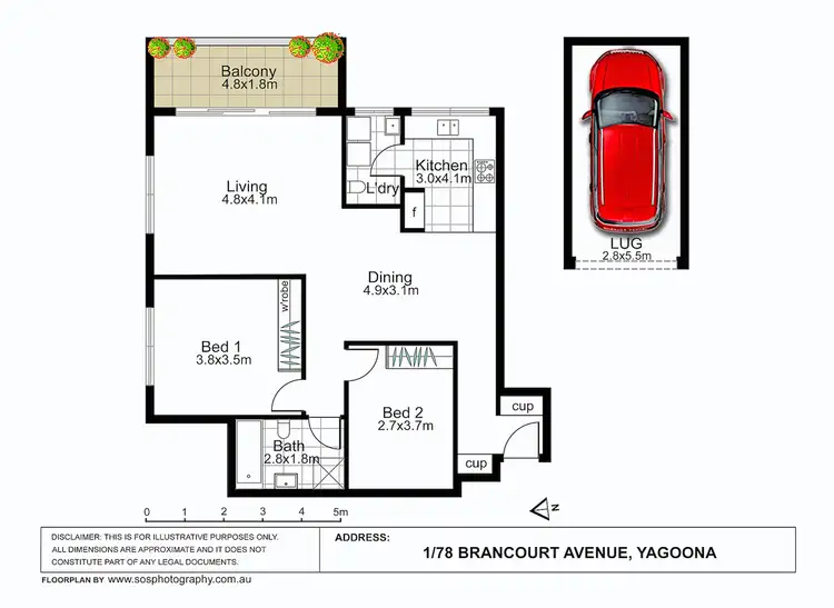 Floorplan of Homely unit listing, 1/78 Brancourt Avenue, Yagoona NSW 2199