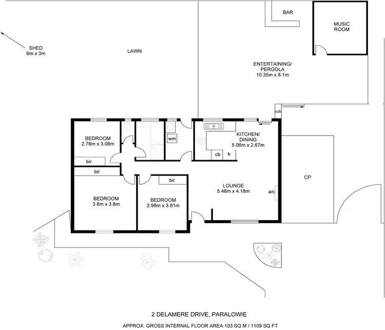 Floorplan of Homely house listing, 2 Delamere Drive, Paralowie SA 5108