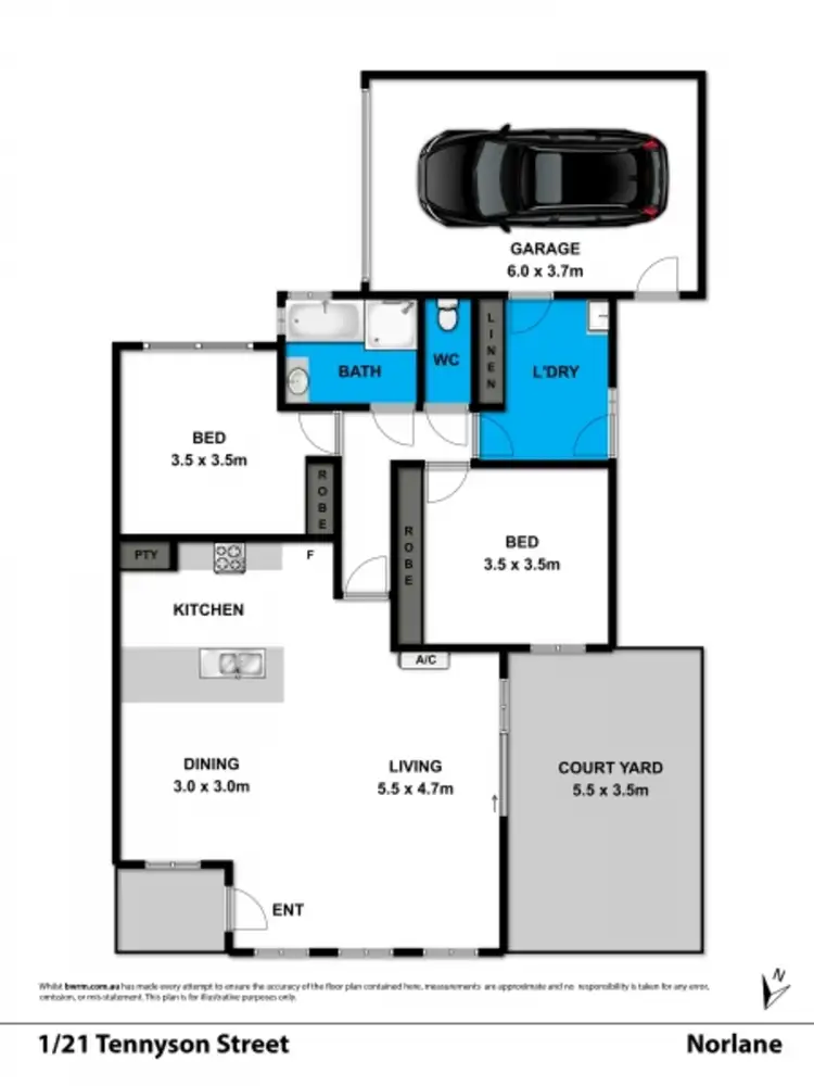 Floorplan of Homely townhouse listing, 1/21 Tennyson Street, Norlane VIC 3214