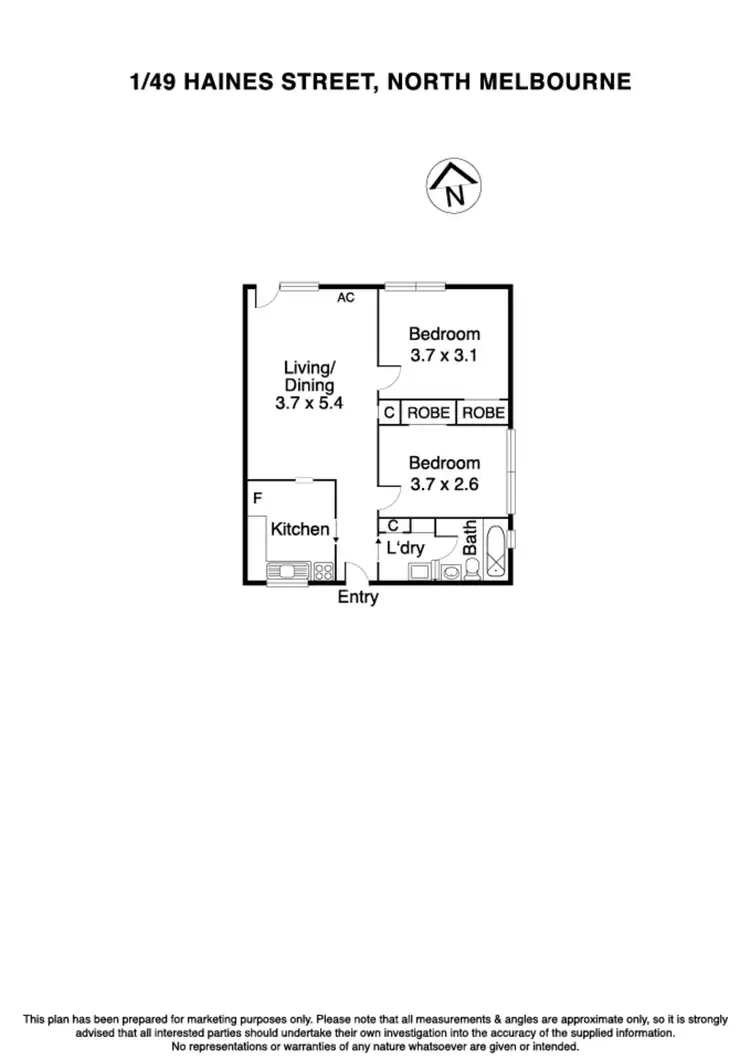 Floorplan of Homely apartment listing, 1/49 Haines Street, North Melbourne VIC 3051