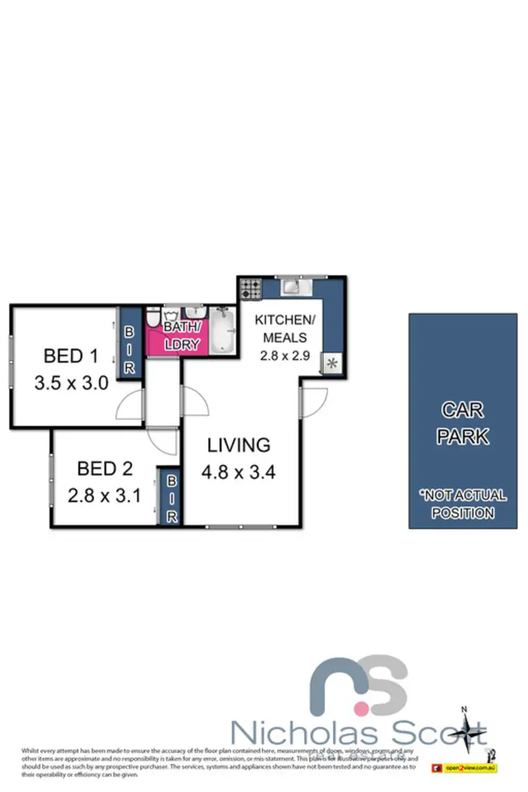 Floorplan of Homely apartment listing, 1/10 Heather Avenue, Brooklyn VIC 3012