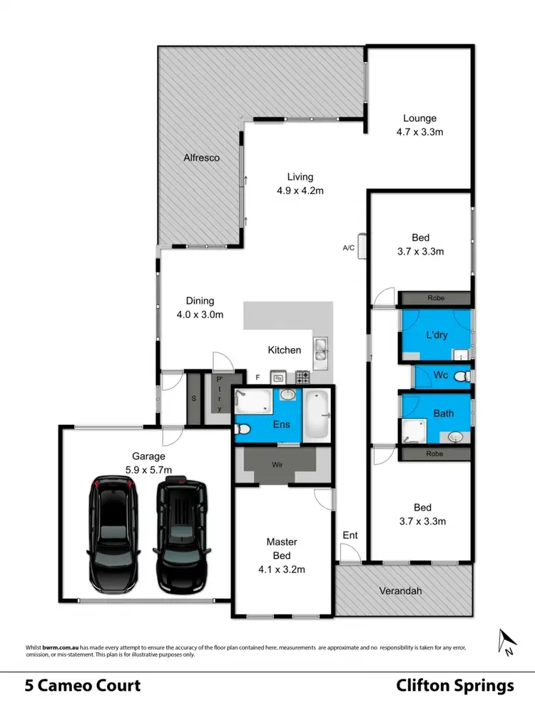 Floorplan of Homely house listing, 5 Cameo Court, Clifton Springs VIC 3222