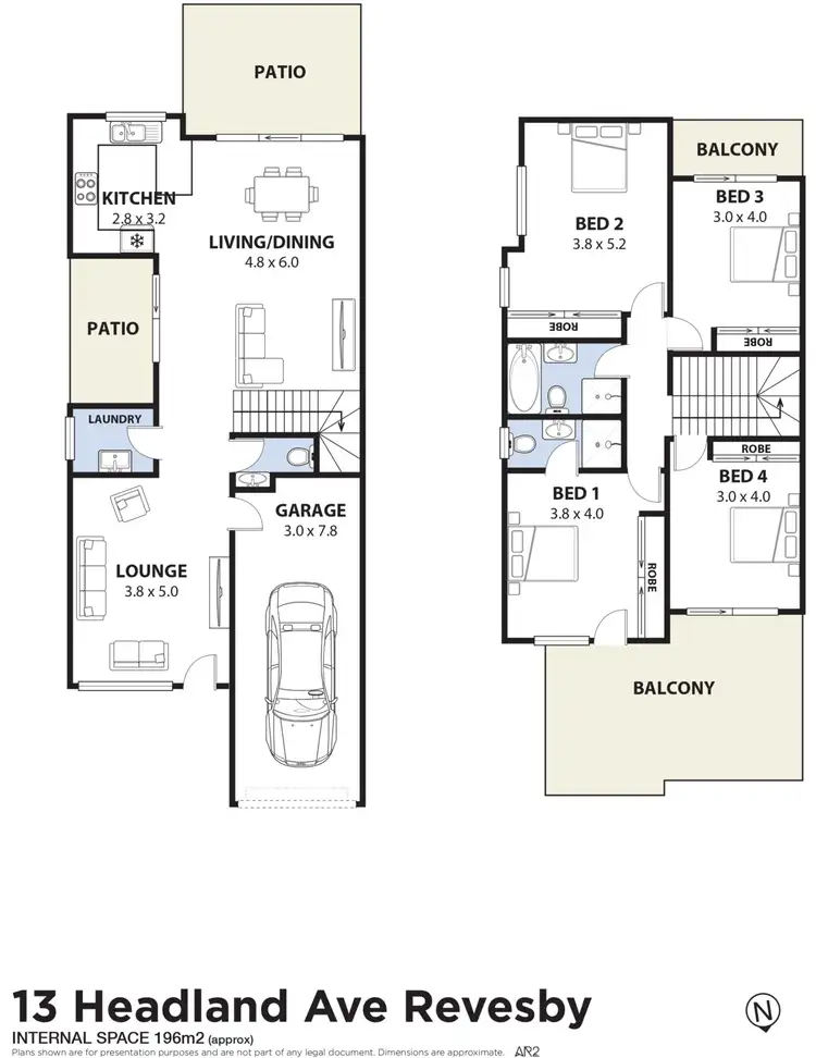 Floorplan of Homely semi-detached listing, 13 Hedlund Street, Revesby NSW 2212