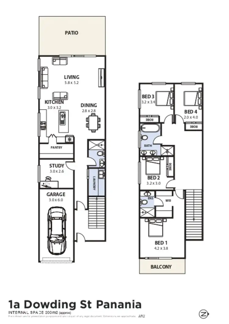 Floorplan of Homely semi-detached listing, 1A Dowding Street, Panania NSW 2213