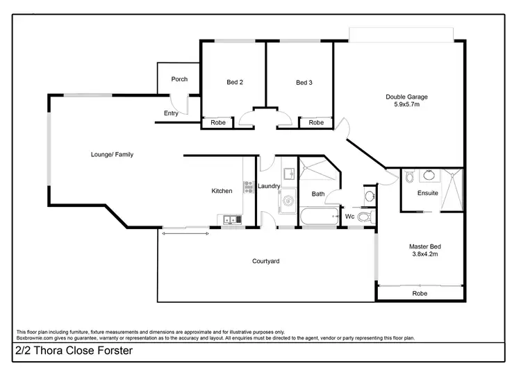 Floorplan of Homely villa listing, 2/2 Thora Close, Forster NSW 2428