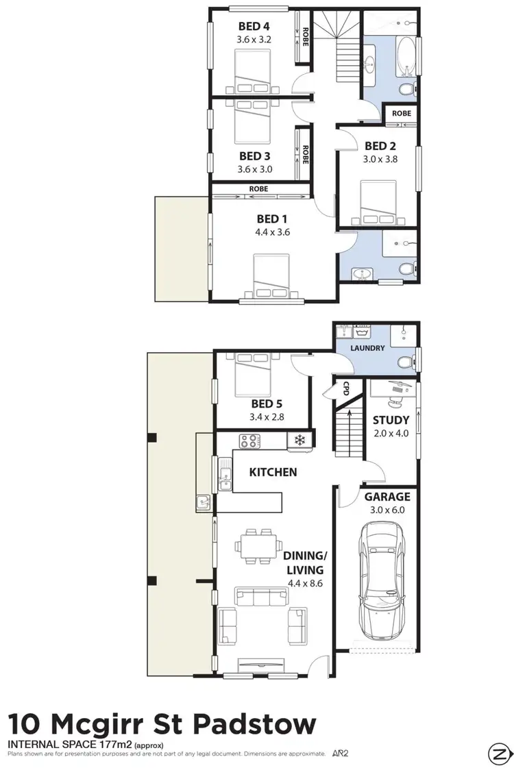 Floorplan of Homely semi-detached listing, 10 McGirr Street, Padstow NSW 2211