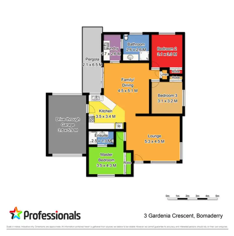 Floorplan of Homely semi-detached listing, 3 Gardenia Crescent, Bomaderry NSW 2541