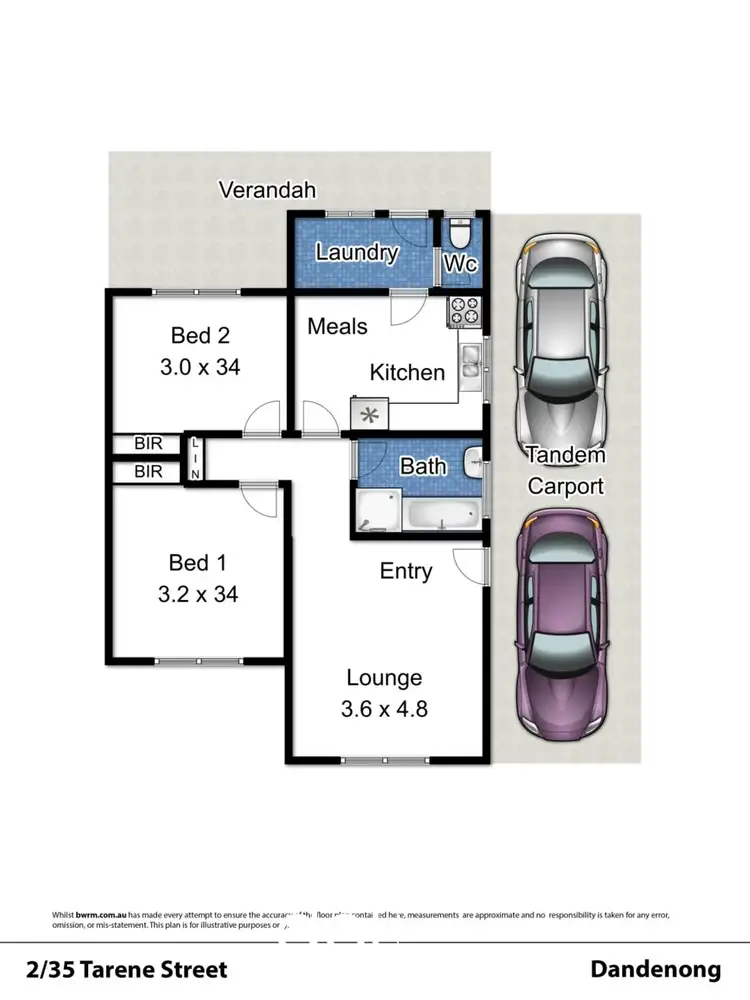 Floorplan of Homely unit listing, 2/35 Tarene Street, Dandenong VIC 3175