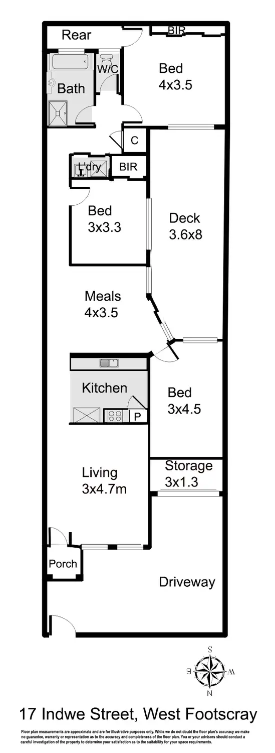 Floorplan of Homely house listing, 17 Indwe Street, West Footscray VIC 3012