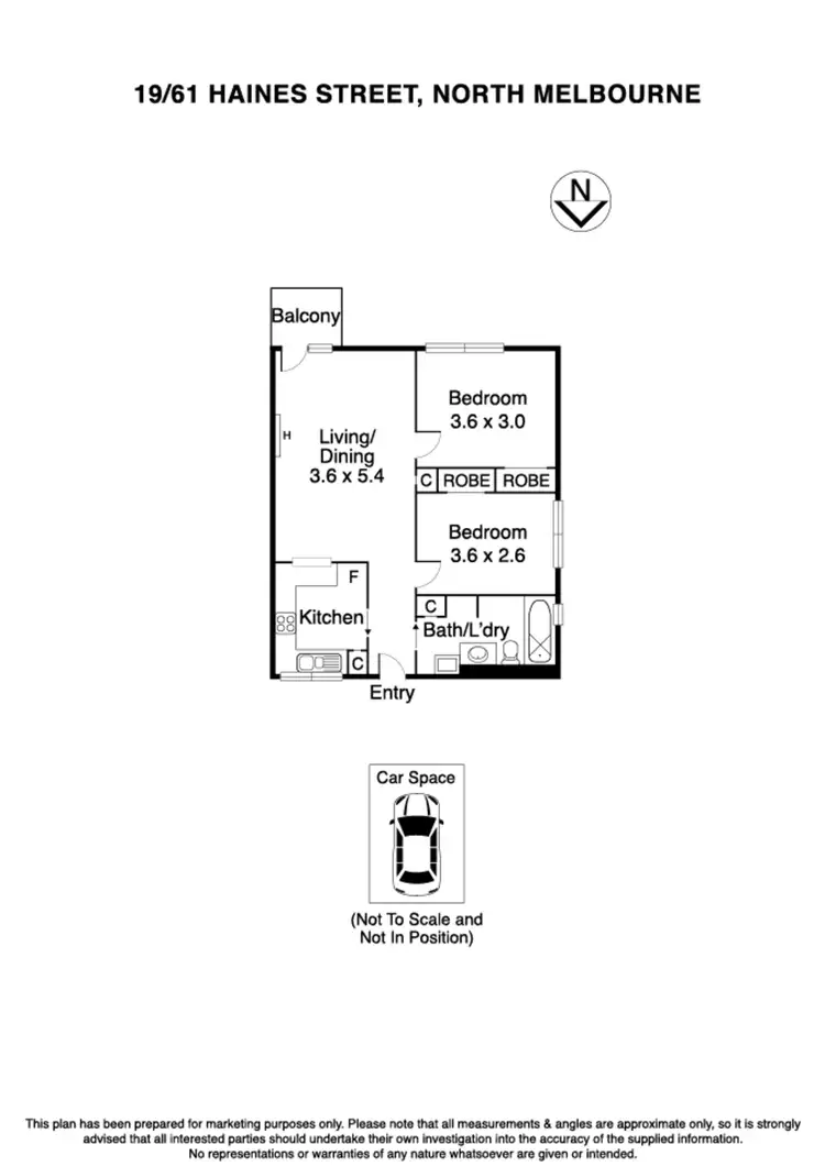 Floorplan of Homely apartment listing, 19/61 Haines Street, North Melbourne VIC 3051