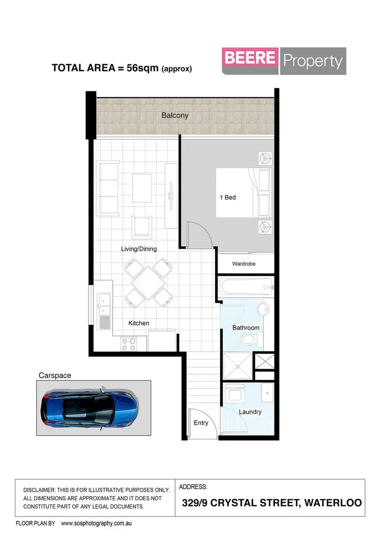 Floorplan of Homely apartment listing, 329/9 Crystal Street, Waterloo NSW 2017