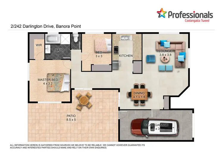 Floorplan of Homely semi-detached listing, 2/242 Darlington Drive, Banora Point NSW 2486