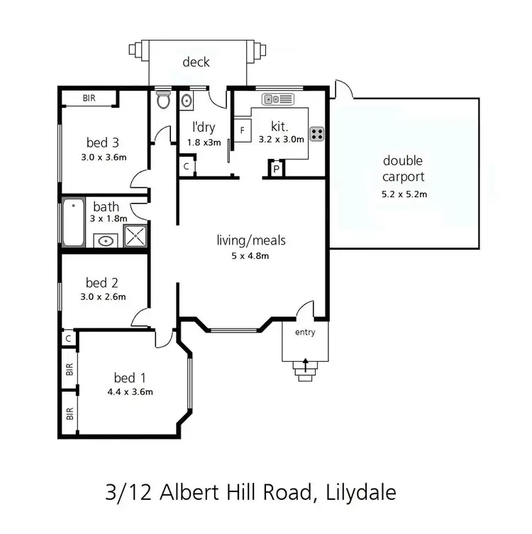Floorplan of Homely unit listing, 3/12 Albert Hill Road, Lilydale VIC 3140