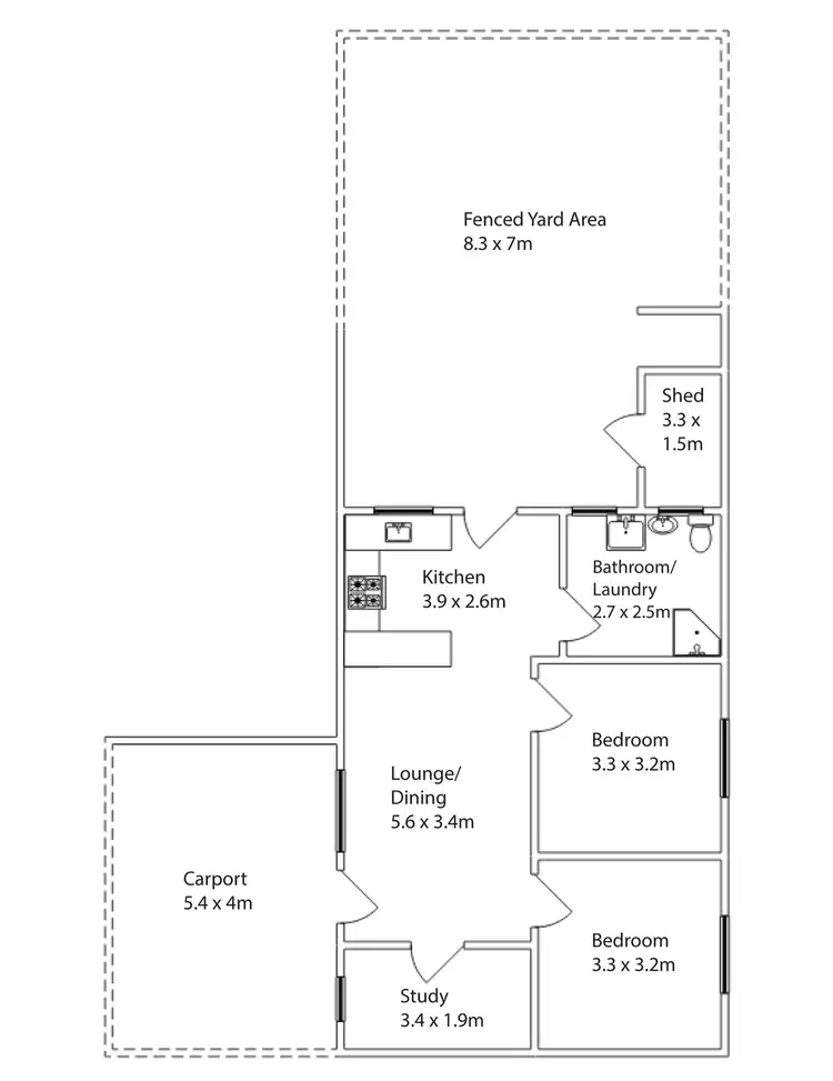 Floorplan of Homely unit listing, 1/248 Tenth Street, Mildura VIC 3500