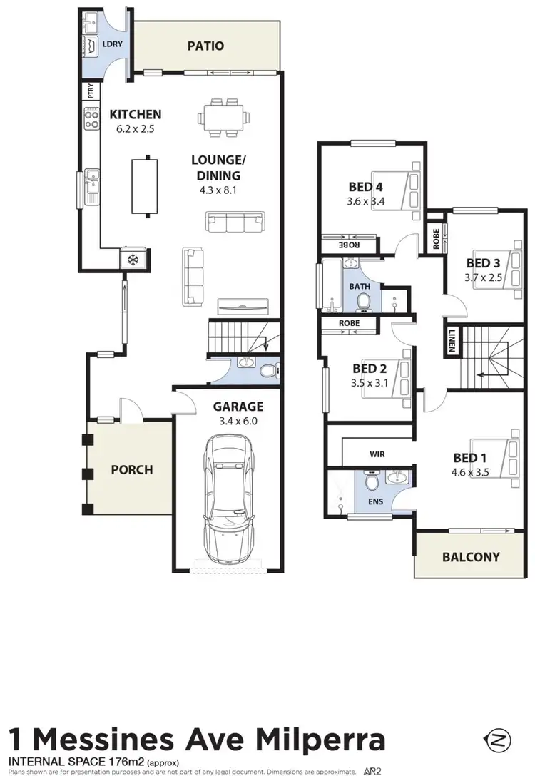 Floorplan of Homely semi-detached listing, 1 Messines Avenue, Milperra NSW 2214