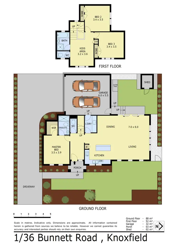 Floorplan of Homely townhouse listing, 1/36 Bunnett Road, Knoxfield VIC 3180