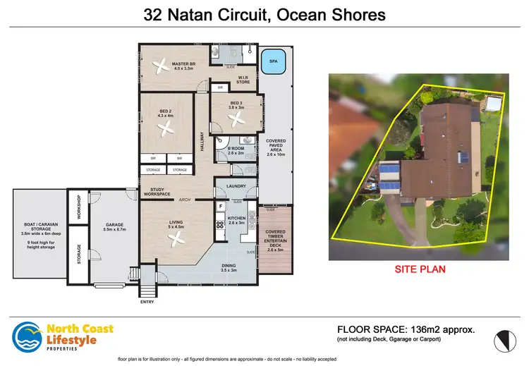 Floorplan of Homely house listing, 32 Natan Court, Ocean Shores NSW 2483