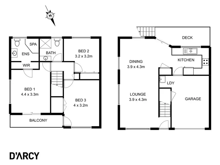 Floorplan of Homely townhouse listing, 1/14 Balmain Terrace, Red Hill QLD 4059