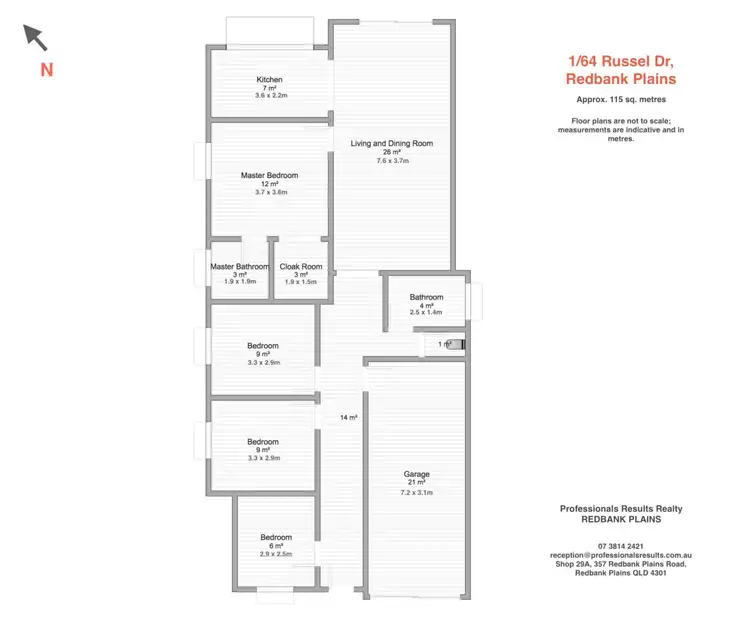 Floorplan of Homely semi-detached listing, 1/65 RUSSELL Drive, Redbank Plains QLD 4301