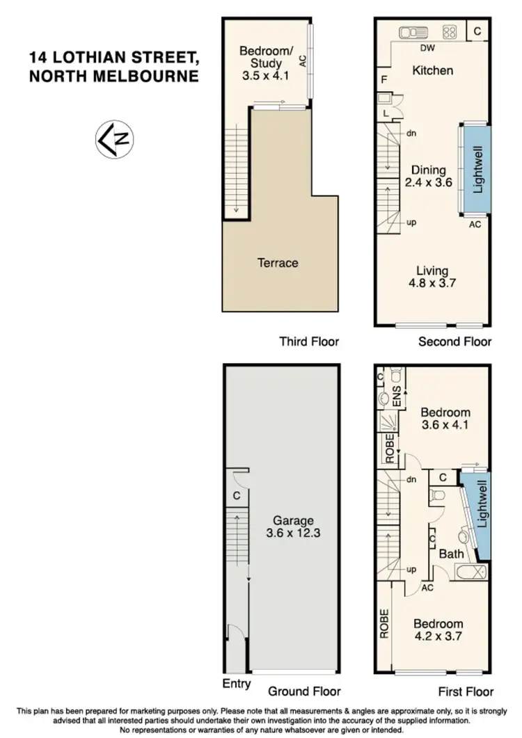 Floorplan of Homely townhouse listing, 14 Lothian Street, North Melbourne VIC 3051