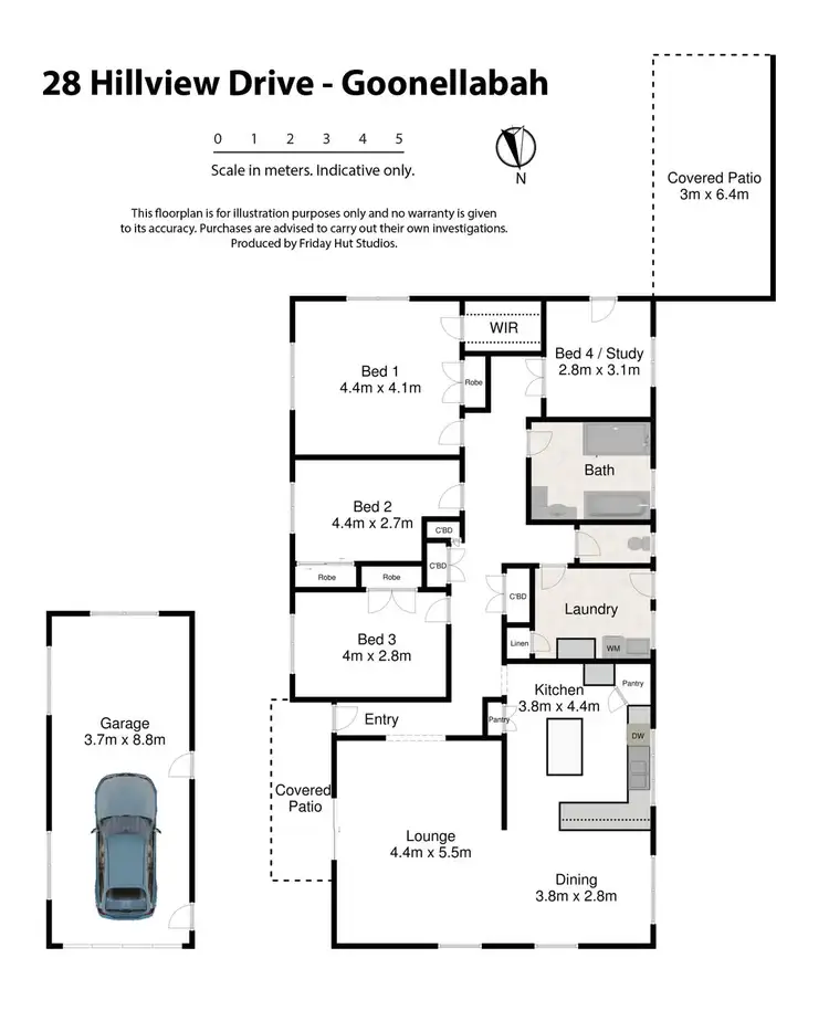 Floorplan of Homely house listing, 28 Hillview Drive, Goonellabah NSW 2480