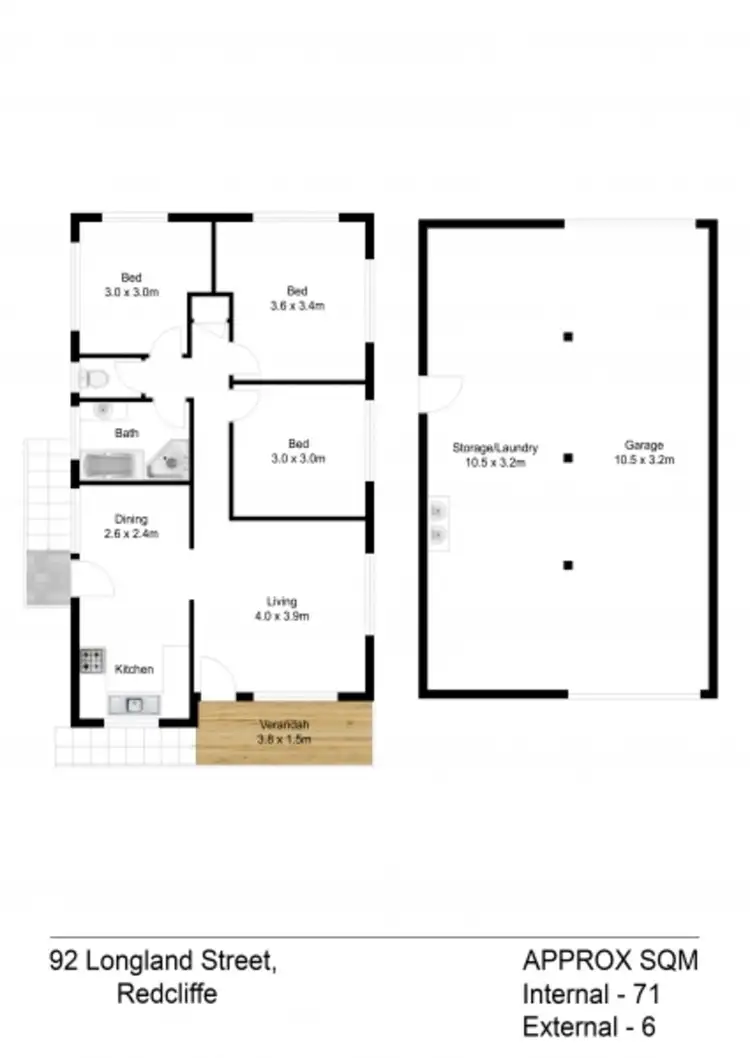Floorplan of Homely house listing, 92 Longland Street, Redcliffe QLD 4020