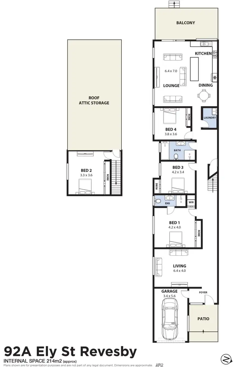 Floorplan of Homely semi-detached listing, 92A Ely Street, Revesby NSW 2212