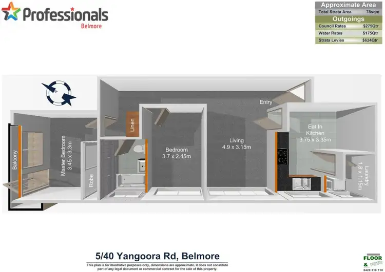 Floorplan of Homely unit listing, 5/40 Yangoora Road, Belmore NSW 2192
