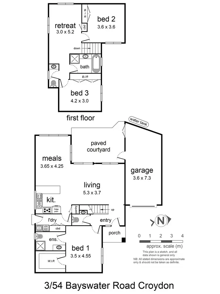 Floorplan of Homely townhouse listing, 3/54 Bayswater Road, Croydon VIC 3136