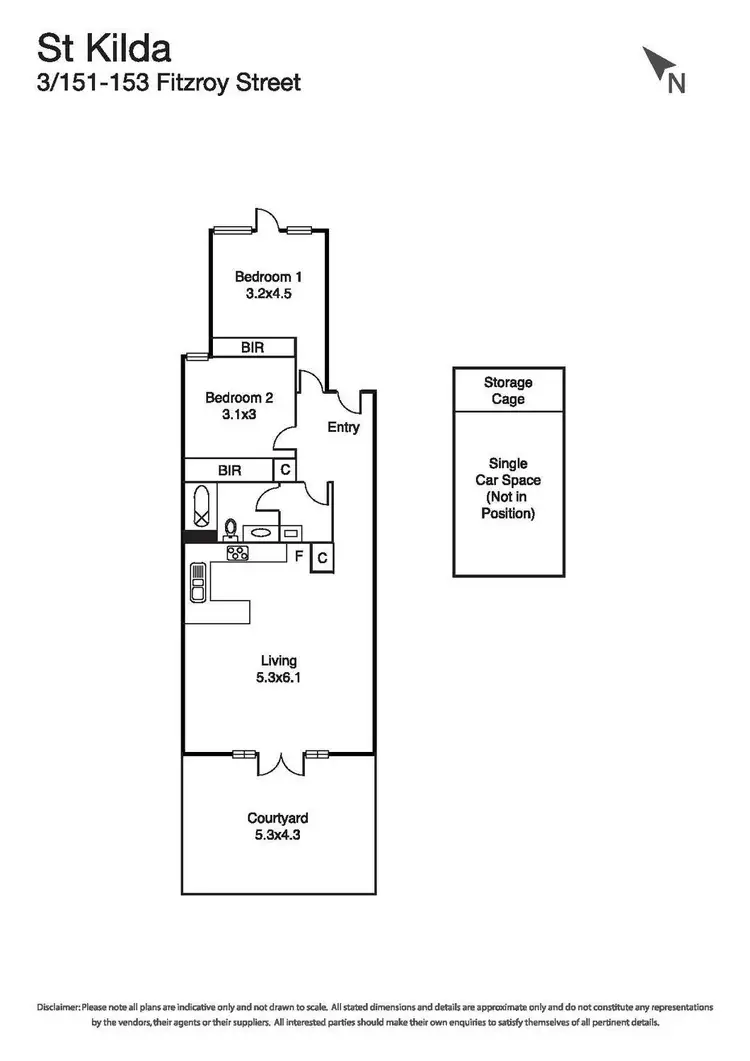 Floorplan of Homely apartment listing, 3/151-153 Fitzroy Street, St Kilda VIC 3182