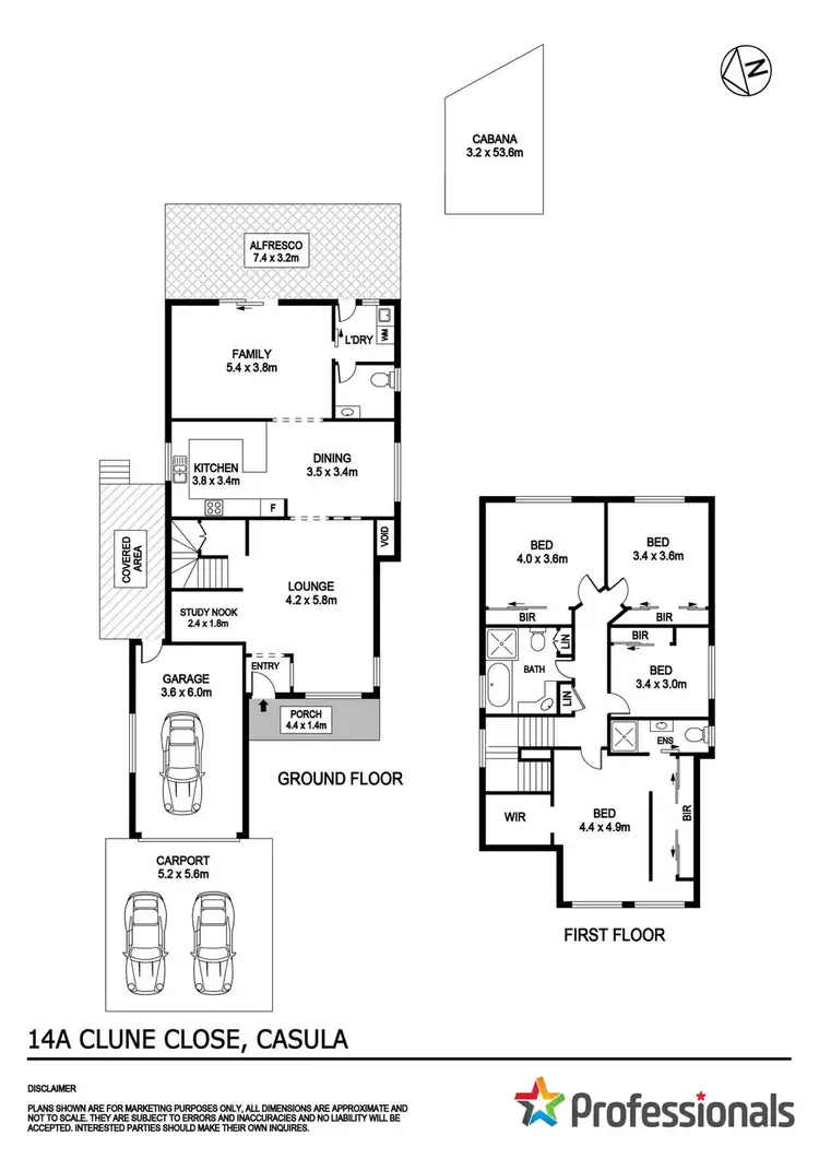 Floorplan of Homely house listing, 14A Clune Close, Casula NSW 2170