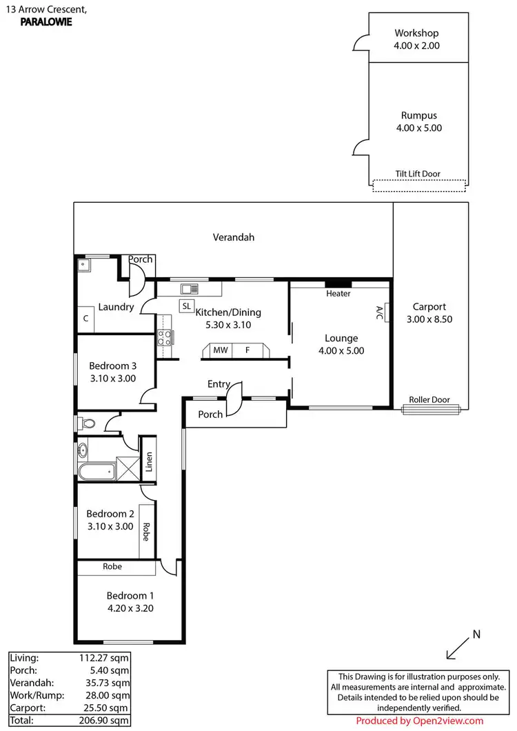 Floorplan of Homely house listing, 13 Arrow Crescent, Paralowie SA 5108