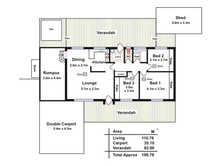 Floorplan of Homely house listing, 2 Noojee Court, Modbury North SA 5092