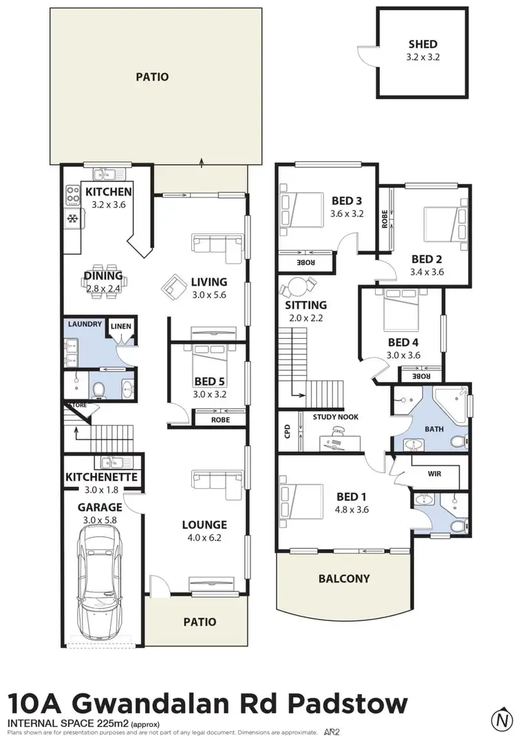 Floorplan of Homely semi-detached listing, 10A Gwandalan Road, Padstow NSW 2211