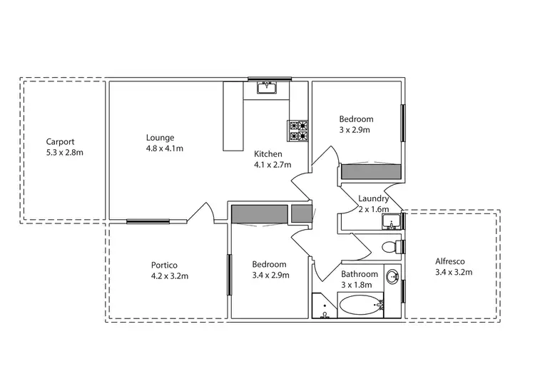 Floorplan of Homely unit listing, 3/18 Etherington Drive, Mildura VIC 3500