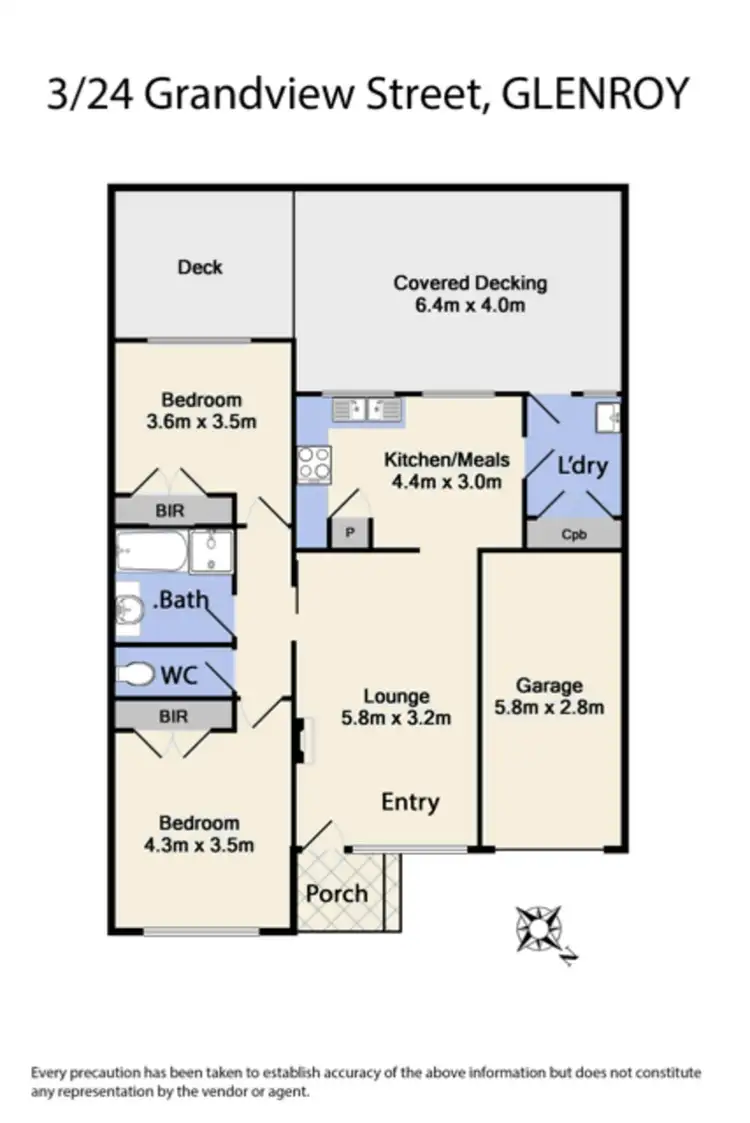 Floorplan of Homely villa listing, 3/24 Grandview Street, Glenroy VIC 3046
