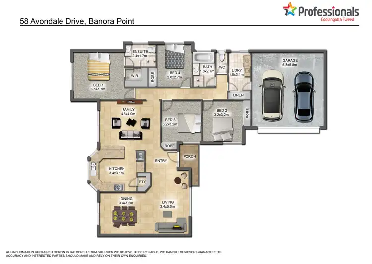 Floorplan of Homely house listing, 58 Avondale Drive, Banora Point NSW 2486